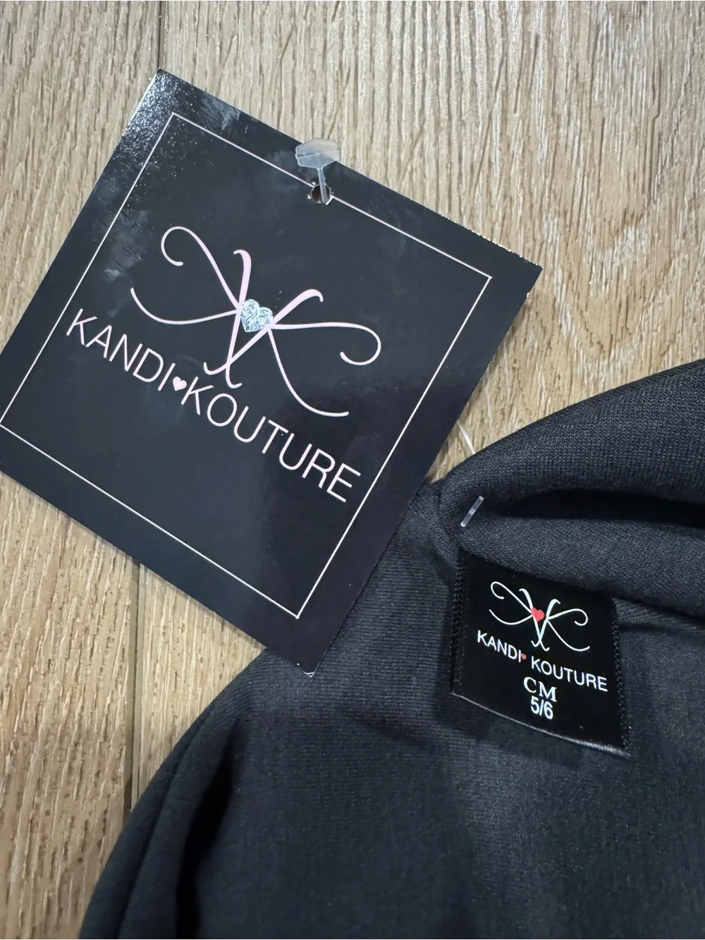 NWT Kandi Kouture Luxe Life Bra Top Black Child Medium CM 5/6 Dancewear